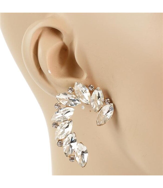 Follow Me Crystal Earrings -  Gold