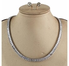 Level Up CZ Necklace Set - Silver