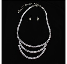 Triple The Fun CZ Necklace Set - Silver
