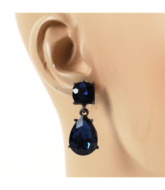 Bite Size Teardrop Earring - Navy