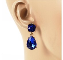 Bite Size Teardrop Earring - Royal Blue