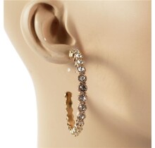 Groovy Glitz Rhinestone Hoops - Gold