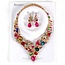 Crystal Cascade Necklace Set - Multi