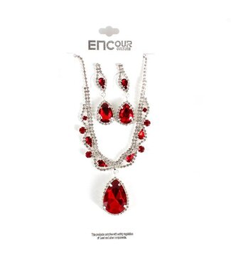 This Little Love Necklace Set - Red