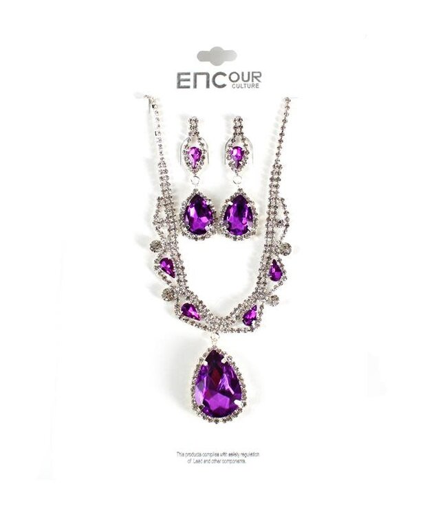 This Little Love Necklace Set - Purple