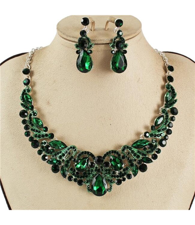 Slow Dance Necklace Set - Emerald