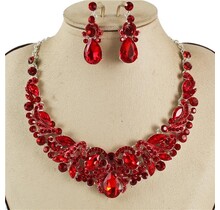 Slow Dance Necklace Set - Red
