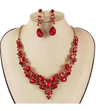 Fool For Jewels Necklace Set - Red