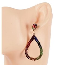 Just Right Rhinestone Earrings - Multi