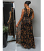 Golden Sunsets Pleated Maxi Dress