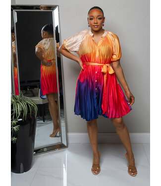 Sunset Memories Buttoned Dress