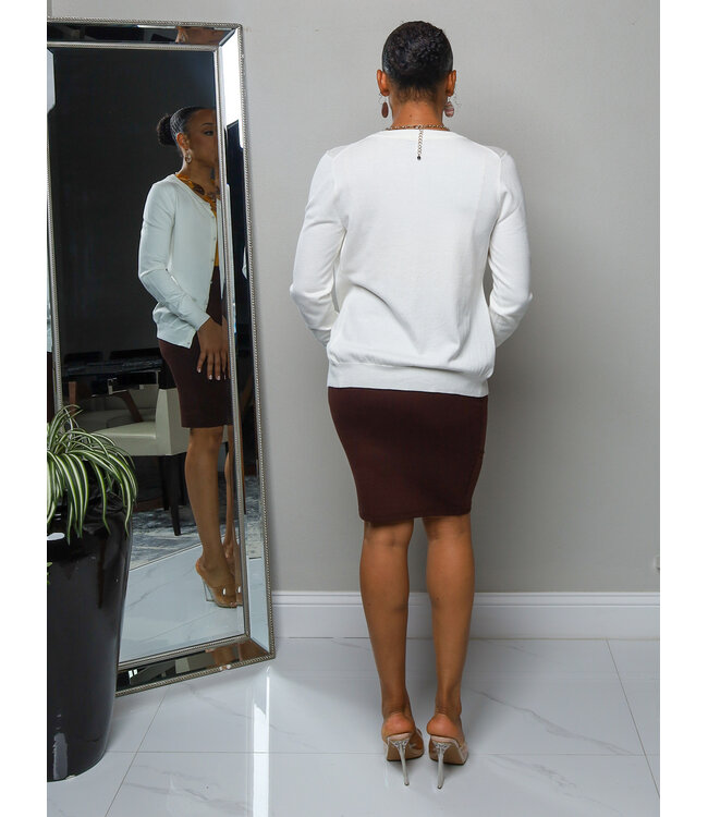 No Fuss Pencil Skirt - Chocolate