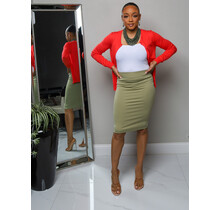 No Fuss Pencil Skirt - Light Olive