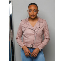 Play It Suede Jeweled Jacket - Mauve