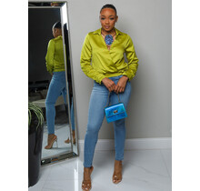 I Adore You Satin Top - Chartreuse