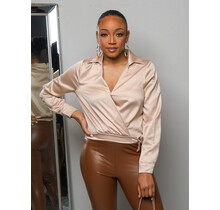 I Adore You Satin Top - Champagne