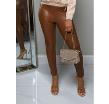 Never Be Tamed Leather Leggings - Brown