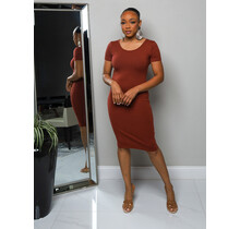 Take It Easy Dress - DARK RUST