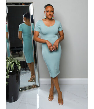 Take It Easy Dress - DUSTY GREEN
