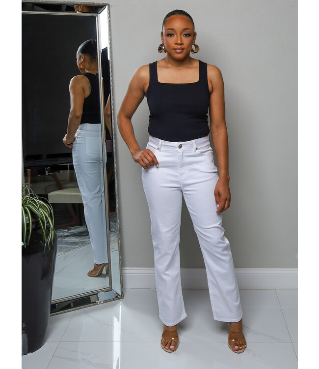 On The Run Straight Jeans - White