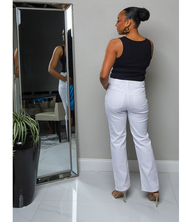 On The Run Straight Jeans - White