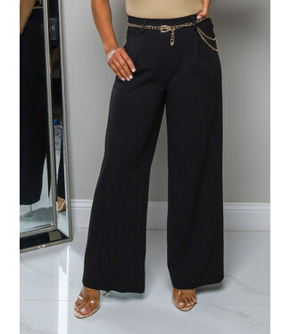 Style & Comfort Belted Pants - Black