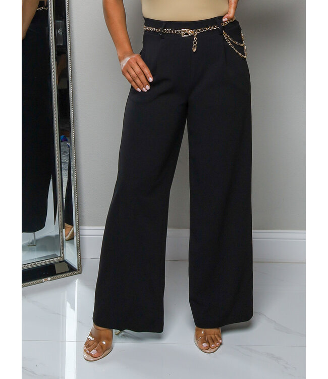 Style & Comfort Belted Pants - Black