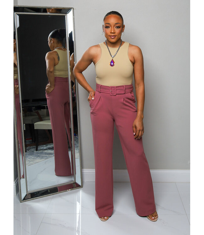 Stepping Out My Box Pants - Mauve