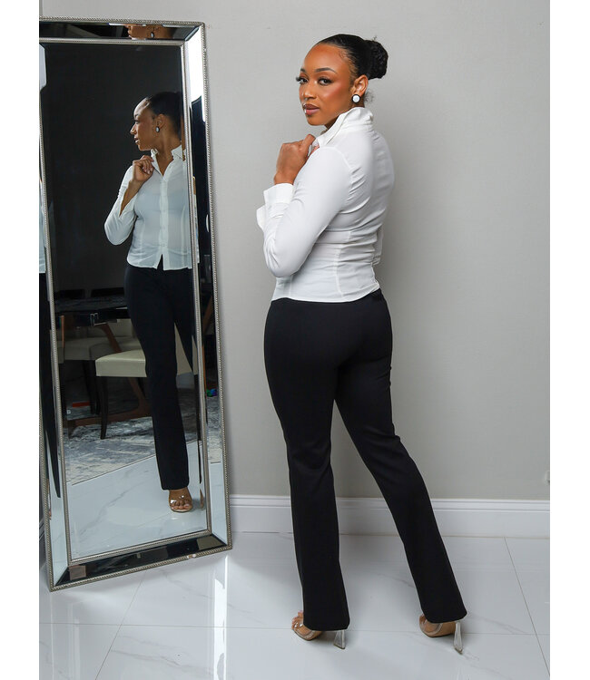 Basic Needs Buttoned Top - White