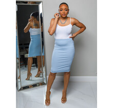 No Fuss Pencil Skirt - LIGHT BLUE