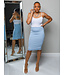 No Fuss Pencil Skirt - LIGHT BLUE