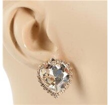 Heart Of Love Stud Earrings - Gold