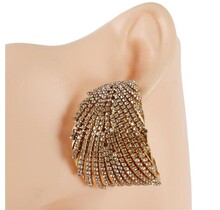 Leave Them Gazing Rhinestone Hoops - Gold