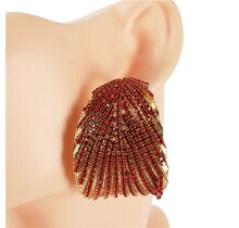 Leave Them Gazing Rhinestone Hoops - Red