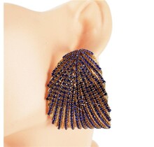 Leave Them Gazing Rhinestone Hoops - Royal Blue