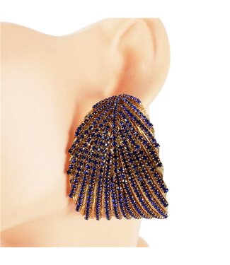 Leave Them Gazing Rhinestone Hoops - Royal Blue