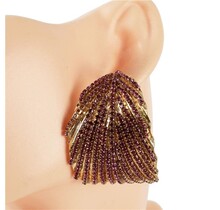 Leave Them Gazing Rhinestone Hoops - Fuchsia