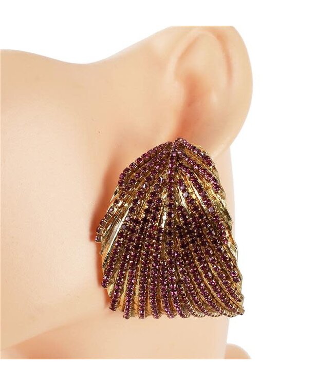 Leave Them Gazing Rhinestone Hoops - Fuchsia