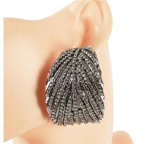 Leave Them Gazing Rhinestone Hoops - Silver