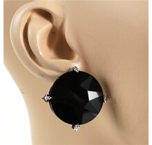 Rare To See Oversized Stud Earrings - Black
