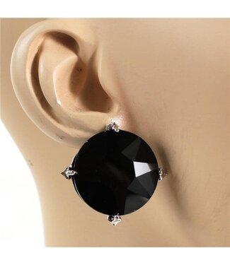 Rare To See Oversized Stud Earrings - Black