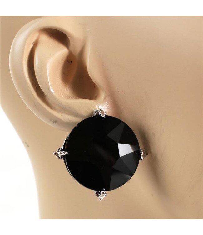 Rare To See Oversized Stud Earrings - Black