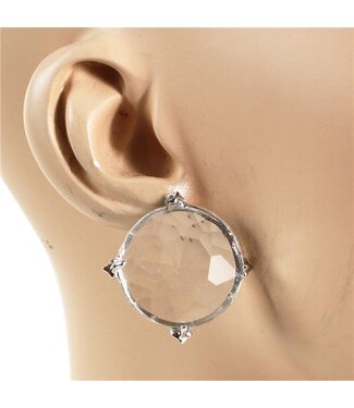 Rare To See Oversized Stud Earrings - Clear