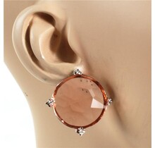 Rare To See Oversized Stud Earrings - Peach