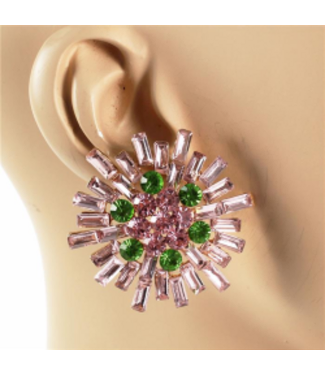 Lasting Impression Earrings - Pink/Green