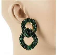 Stay Connected Earrings - Emerald