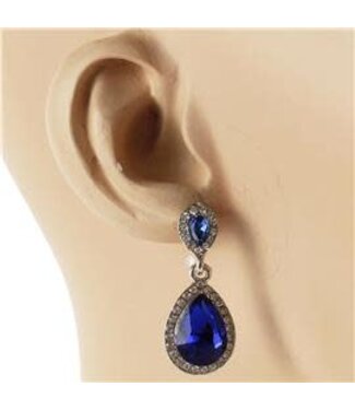 Keep It Simple Jewel Earrings - Royal Blue