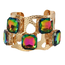 In A Daze Cuff Bracelet - Green Iridescent