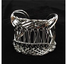 Wired Shut Cuff Bracelet - Silver