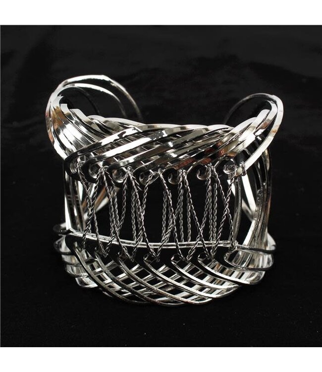 Wired Shut Cuff Bracelet - Silver